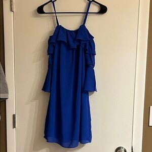 BCX Royal Blue Ruffle Mini Dress